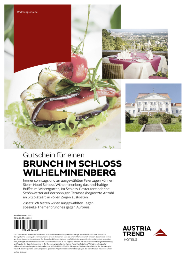 Brunch im stilvollen Schloss Wilhelminenberg